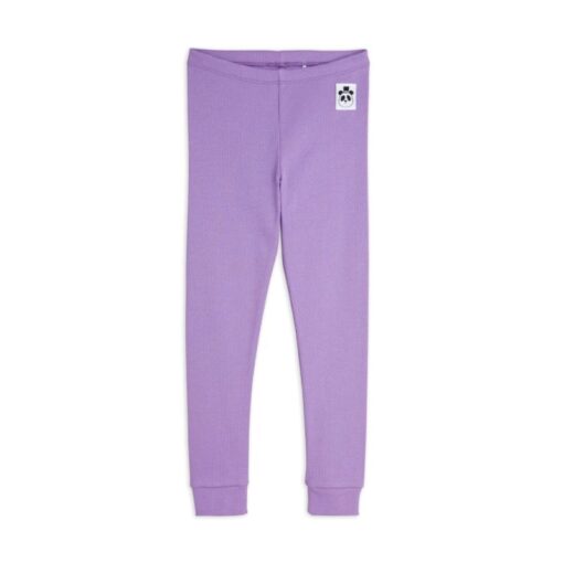 Mini Rodini Solid rib leggings purple