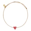 Bibi Camille Heart Rope Bracelet Gold Plated Coral
