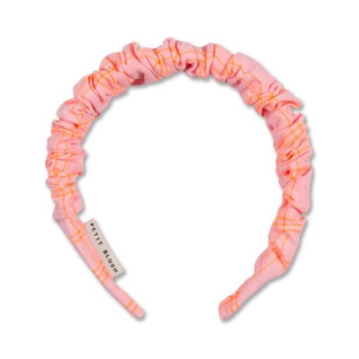 Petit Blush Smocked Headband Pink Neon Orange