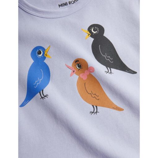 Mini Rodini Birds tee purple - Afbeelding 2