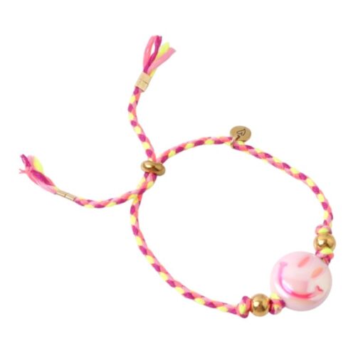 Love Issue Armbandje Happy smiley bright pink