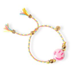 Love Issue Armbandje Happy smiley bright pink yellow