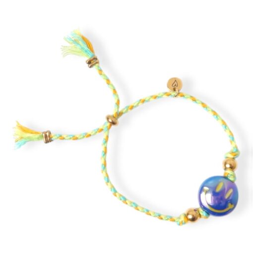 Love Issue Armbandje Happy smiley darkblue green