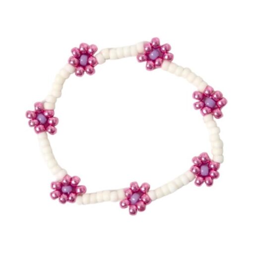 Love Issue Armbandje Daisy smiley shiny pink