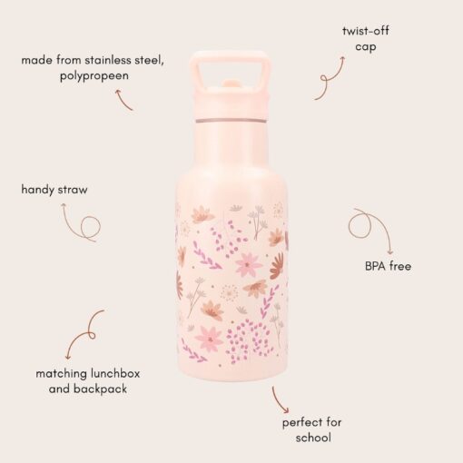 Drinkfles 350ml Kidzroom Bloemetjes - Afbeelding 3