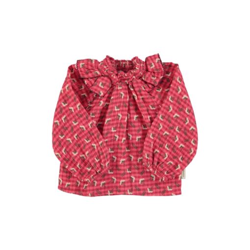 piupiuchick Blouse Pink checkered flowers