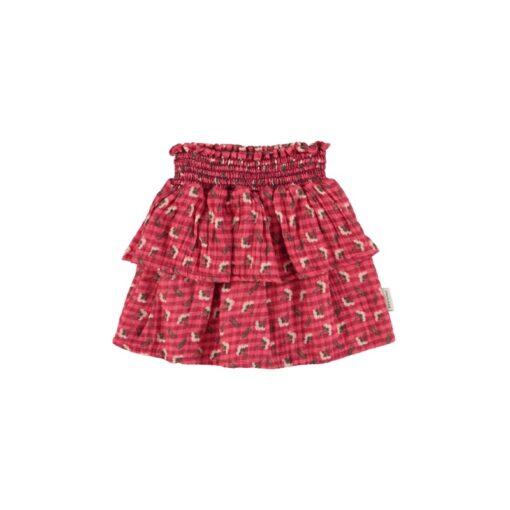 piupiuchick Short skirt Pink checkered flowers