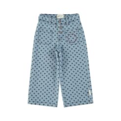 piupiuchick Flare trousers Washed blue denim black hearts