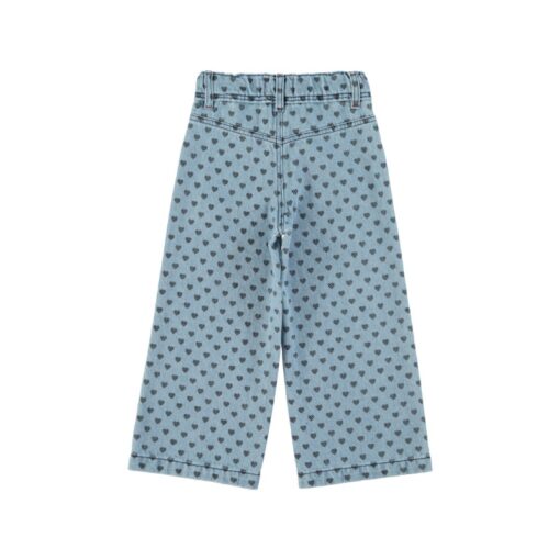 piupiuchick Flare trousers Washed blue denim black hearts