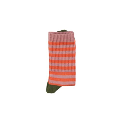 Piupiuchick Socks Pink & orange stripes