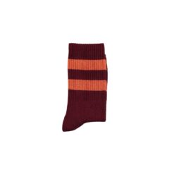 Piupiuchick Socks Bordeaux orange stripes