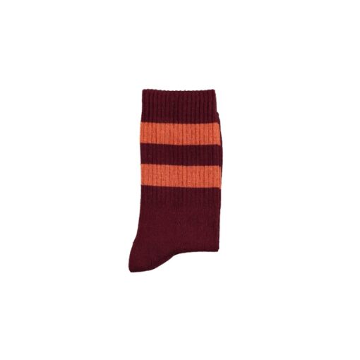 Piupiuchick Socks Bordeaux orange stripes