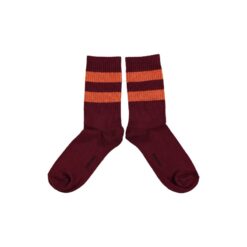 Piupiuchick Socks Bordeaux orange stripes