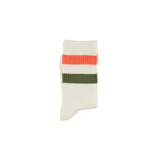 Piupiuchick Socks Ecru green & orange stripes
