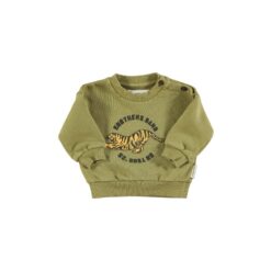 piupiuchick baby Sweatshirt Olive green tiger