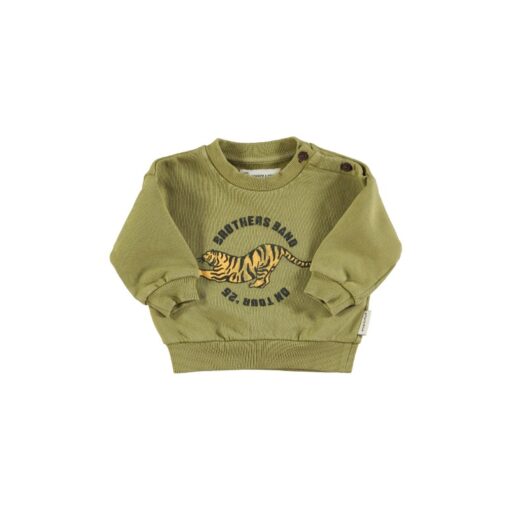 piupiuchick baby Sweatshirt Olive green tiger