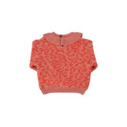 piupiuchick Knitted sweater collar Pink animal print