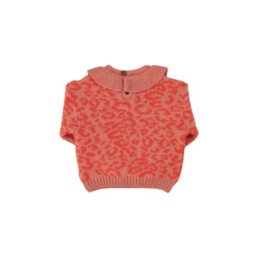 piupiuchick Knitted sweater collar Pink animal print