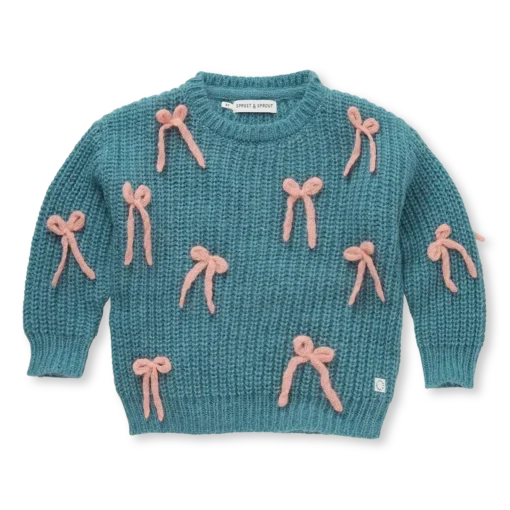 Sproet & Sprout sweater bows shady green