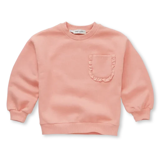 Sproet & Sprout sweater ruffle pocket peach parfait