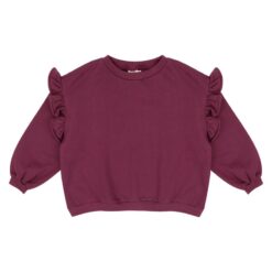 Jacky Sue Lois ruffle sweater burgundy plum