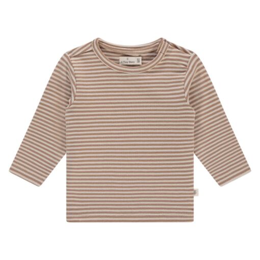 A Tiny Story baby t-shirt long sleeve cookie stripe