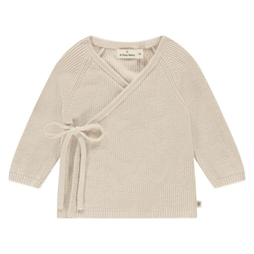 A Tiny Story baby cardigan crossbody snow