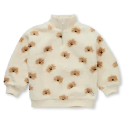 Sproet & Sprout Teddy mock zip dog print