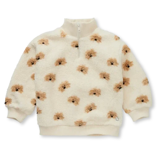 Sproet & Sprout Teddy mock zip dog print