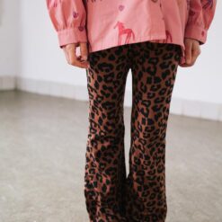 Daily Brat Leopard Flared Pants Hickory Brown