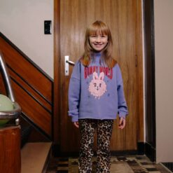 Call Me Frankie Cropped Bunny World Sweater Purple