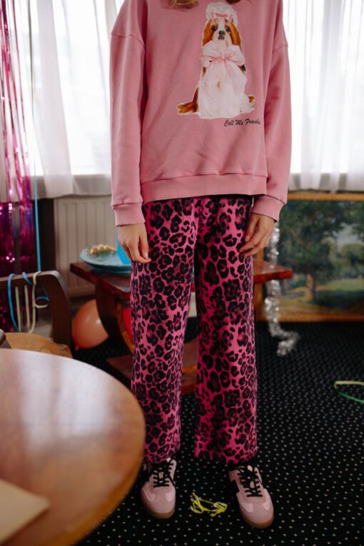Call Me Frankie Leopard Pants Pink