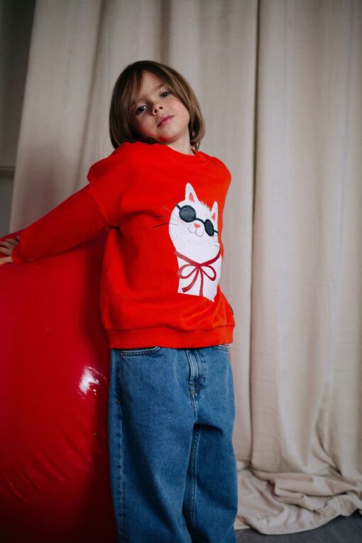 Daily Brat Purrlock Holmes Sweater Red