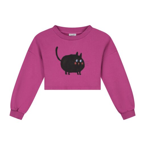 Daily Brat Meows-A-Lot Cropped Sweater Rose Sorbet