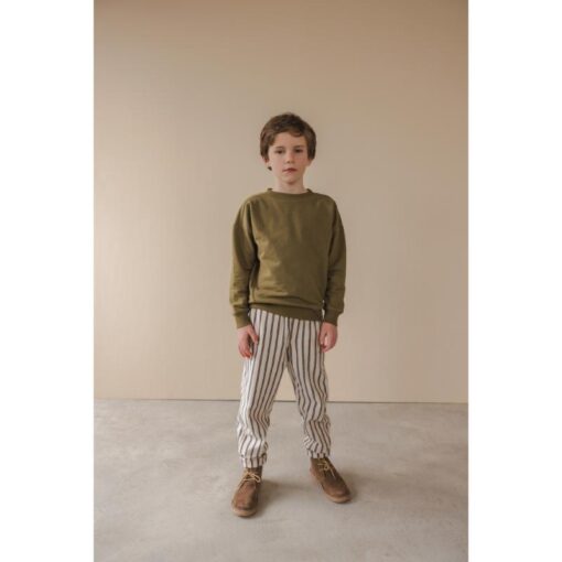 Phil & Phae Loose pants slub graphite stripes