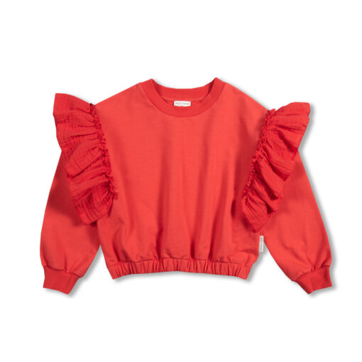 Petit Blush Romantic Ruffle Sweater Cayenne
