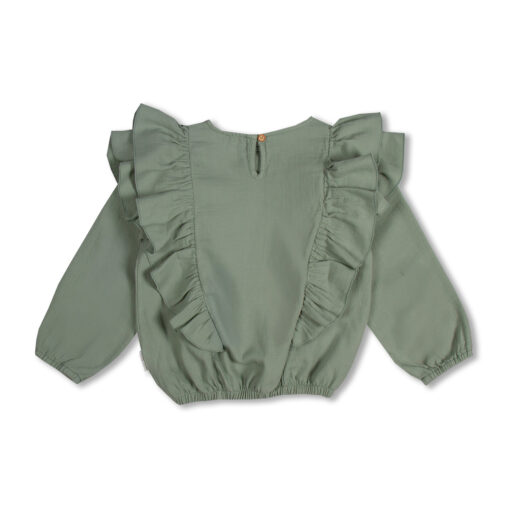 Petit Blush Ruffle Blouse Iceberg Green