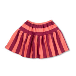 Petit Blush Ruffle Skirt Stripe Peach Bordeaux