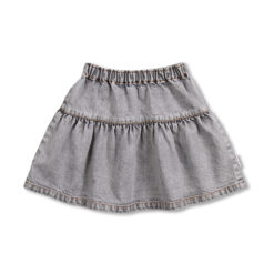 Petit Blush Jeans Ruffle Skirt Washed Light Grey