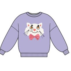 Mini Rodini chenille sweatshirt Cat with bowtie