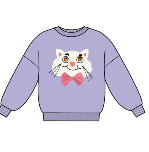 Mini Rodini chenille sweatshirt Cat with bowtie