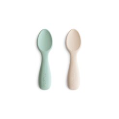 Mushie Starter Spoons Cambridge Blue Shifting Sand