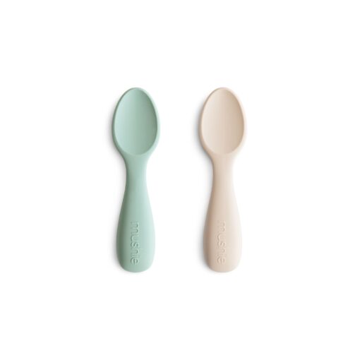 Mushie Starter Spoons Cambridge Blue Shifting Sand