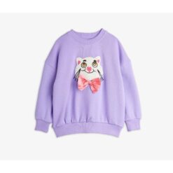 Mini Rodini chenille sweatshirt Cat with bowtie