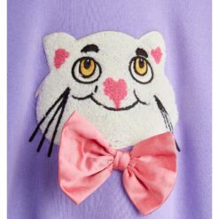 Mini Rodini chenille sweatshirt Cat with bowtie