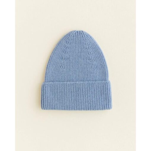 hvid Beanie fonzie newborn light blue