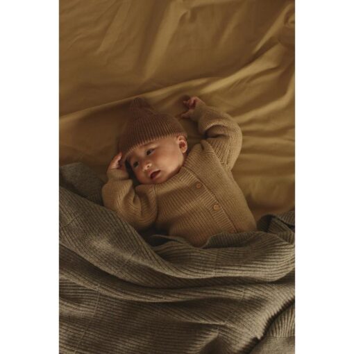 hvid Beanie fonzie newborn mocha - Afbeelding 2