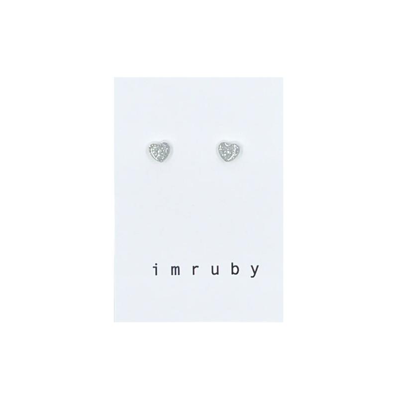 imruby Bibi heart stud earrings