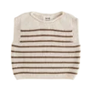 hvid Vest Harvey sand cream mocha stripe