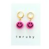 imruby Barbie smiley drop earrings